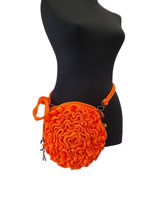 کیف دوشی نارنجی زنانه پارچه ای bi ters bi düz - کد 744270909