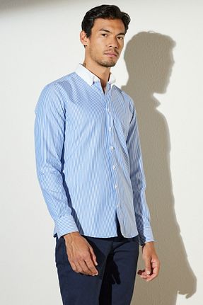 پیراهن آبی مردانه اسلیم فیت BROOKS BROTHERS - کد 744553380