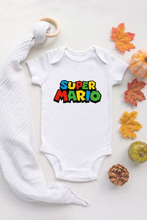 بادی و سرهمی نوزادی سفید بچه گانه %100 پنبه ارگانیک TUĞBABABY - کد 674571002