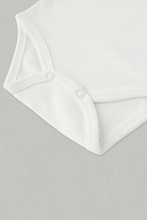 بادی و سرهمی نوزادی سفید بچه گانه %100 پنبه ارگانیک TUĞBABABY - کد 674571002