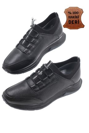 کفش کژوال مشکی مردانه چرم طبیعی پاشنه کوتاه ( 4 - 1 cm ) پاشنه ساده کد 743208818