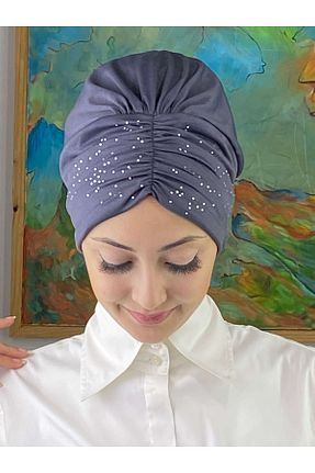 روسری طوسی کرپ BUTİKAMBAR - کد 744828148