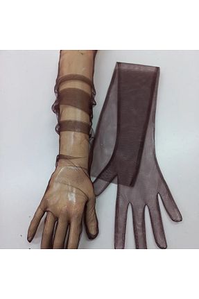 دستکش قهوه ای زنانه پلی استر es moda shop - کد 745131425