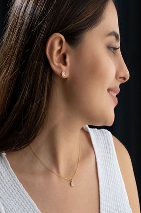 گردنبند نقره طلائی زنانه 925 عیار Silvano Jewelry - کد 444299928