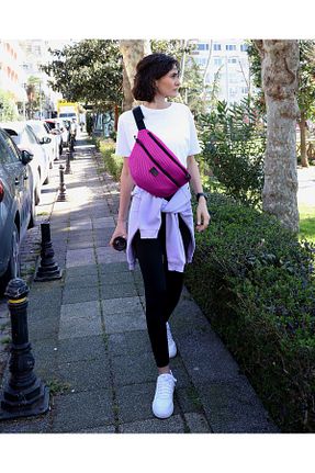 کیف کمری صورتی زنانه پارچه ای POWBAG - کد 39490227