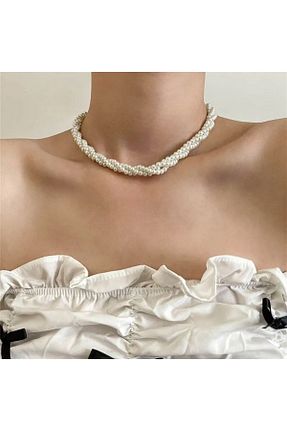 گردنبند جواهر سفید زنانه مروارید MODAMAYS - کد 745525715