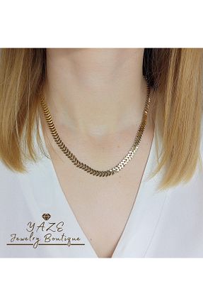 گردنبند جواهر طلائی زنانه چرم YazeJewelryBoutique - کد 745600147