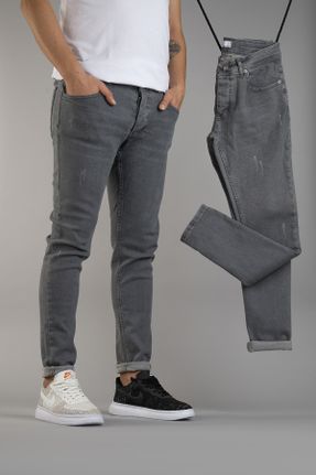 شلوار جین طوسی مردانه پاچه تنگ جین اسلیم پوشاک ورزشی استاندارد کد 366342557