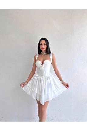لباس سفید زنانه بافتنی DERİNBOUTIQUE - کد 745781737