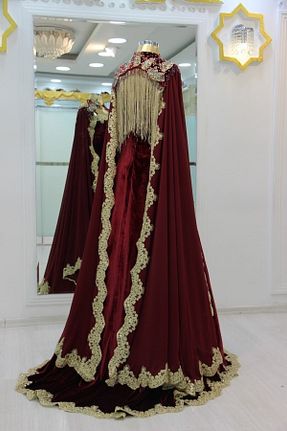 لباس عروس زرشکی زنانه ساده yüz güldüren indirimler - کد 251922062