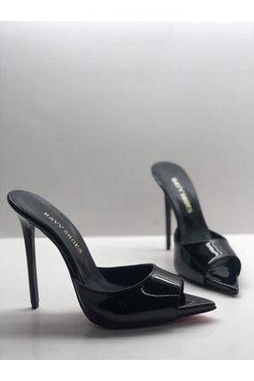 دمپائی مشکی زنانه چرم لاکی Num40S - کد 746050229