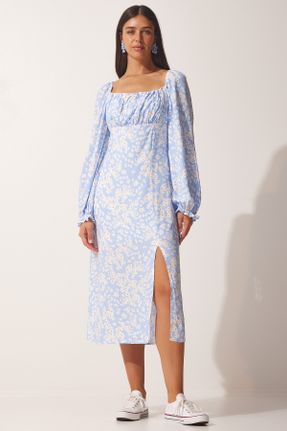 لباس آبی زنانه بافتنی رگولار آستین-بلند کد 746100621