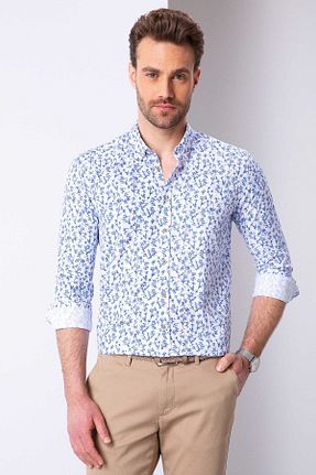 پیراهن آبی مردانه اسلیم فیت Pierre Cardin - کد 6753501