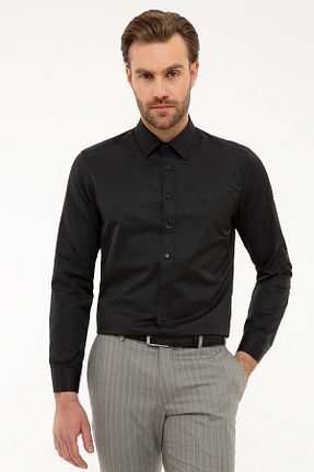 پیراهن مشکی مردانه اسلیم فیت Pierre Cardin - کد 35004159
