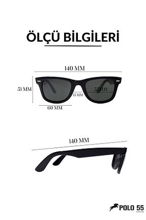 عینک آفتابی مشکی زنانه UV400 Polo55 - کد 40097067