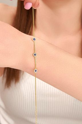 دستبند نقره طلائی زنانه 925 عیار Tmt Silver - کد 744793512
