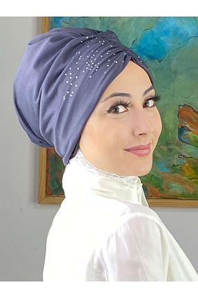 روسری طوسی کرپ BUTİKAMBAR - کد 744828148