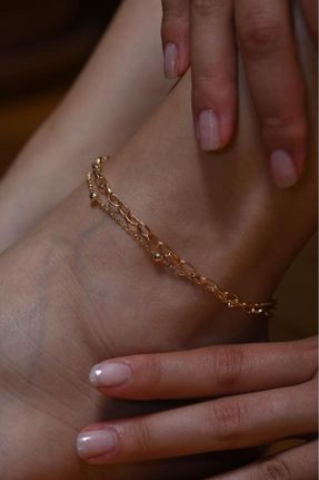 خلخال جواهری طلائی زنانه روکش طلا کد 744880384