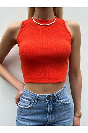 بلوز نارنجی زنانه ساده Asfa Moda - کد 745170581