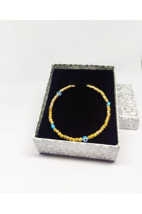 دستبند جواهر آبی زنانه روکش طلا کد 745260200