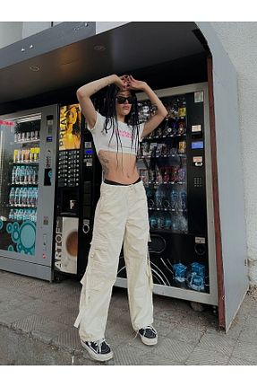 شلوار بژ زنانه پارچه DEEFWEAR - کد 745409993