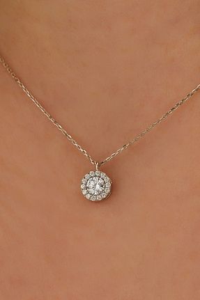 گردنبند طلا سفید زنانه 14 عیار MİLET KUYUMCULUK - کد 745490691