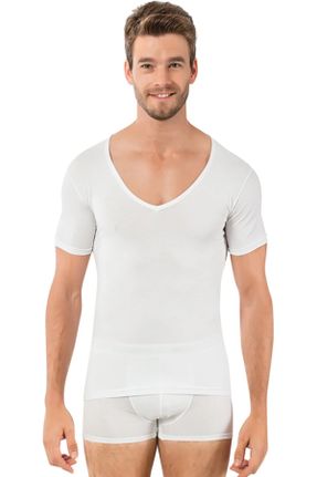 تی شرت مشکی مردانه یقه هفت مودال- پنبه اسلیم فیت 2