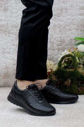 کفش کژوال مشکی مردانه چرم طبیعی پاشنه کوتاه ( 4 - 1 cm ) پاشنه ساده کد 745754988