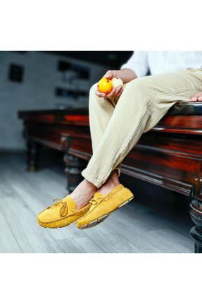 کفش کژوال زرد مردانه جیر پاشنه کوتاه ( 4 - 1 cm ) پاشنه ساده کد 745780871