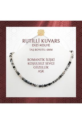 گردنبند جواهر سفید زنانه سنگ Saff Doğal Taş - کد 745786268