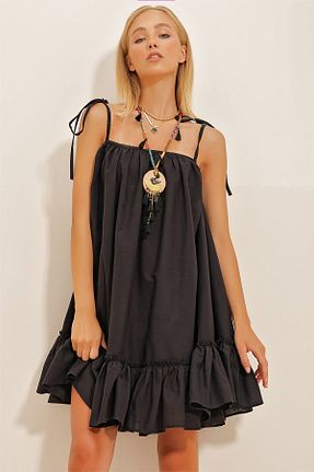 لباس مشکی زنانه بافتنی Trend Alaçatı Stili - کد 745783036