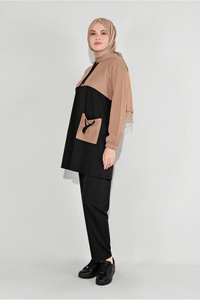 ست بالاتنه و پائین تنه حجاب بژ زنانه رگولار TRENDTESETTÜR - کد 86192518