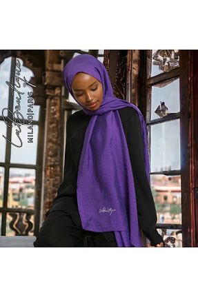 شال بنفش زنانه پنبه ای La Boutique Eşarp - کد 271531416