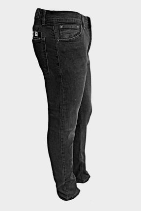 شلوار جین سایز بزرگ طوسی مردانه پاچه رگولار فاق نرمال لیکرا کد 457094525