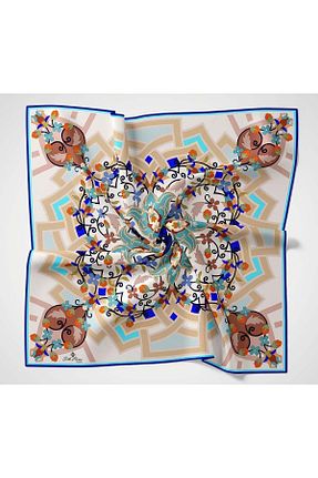 روسری رنگی پلی استر SİLKHOMEE - کد 744836053