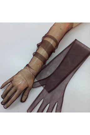 دستکش قهوه ای زنانه پلی استر es moda shop - کد 745131425