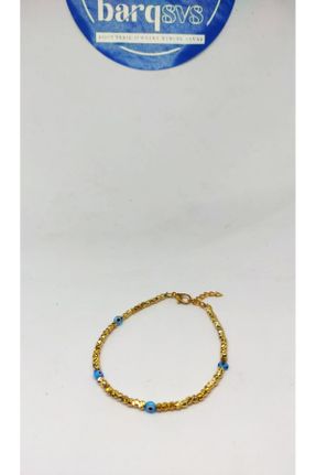 دستبند جواهر آبی زنانه روکش طلا کد 745260200