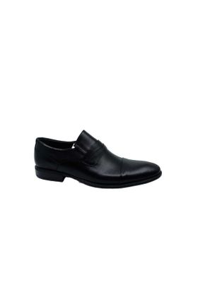 کفش کلاسیک مشکی مردانه چرم طبیعی پاشنه کوتاه ( 4 - 1 cm ) کد 745489405