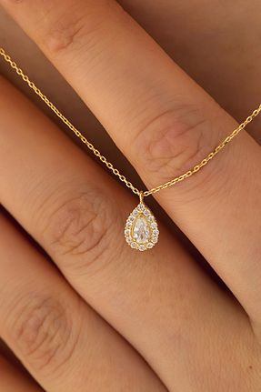 گردنبند طلا سفید زنانه 14 عیار MİLET KUYUMCULUK - کد 745496291
