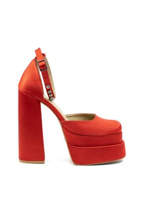 کفش مجلسی قرمز زنانه چرم مصنوعی پاشنه بلند ( +10 cm) پاشنه پلت فرم کد 745766798