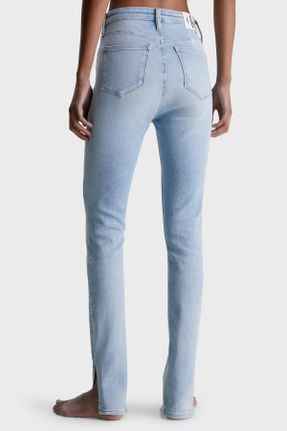 شلوار جین آبی زنانه فاق بلند استاندارد کد 745821542