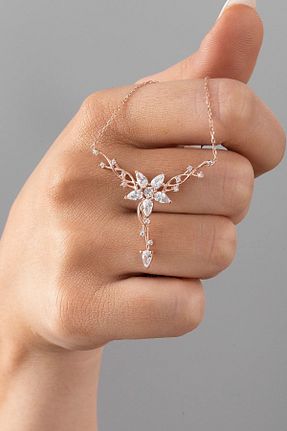 گردنبند نقره صورتی زنانه 925 عیار B&M ART - کد 681667481