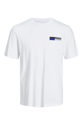 تی شرت سفید مردانه یقه گرد رگولار تکی بیسیک کد 745851903