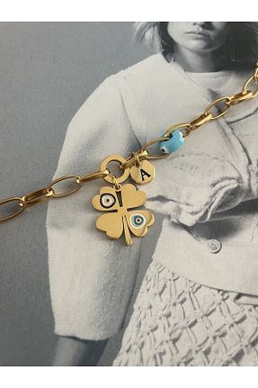 دستبند استیل (فولاد) طلائی زنانه استیل (فولاد) Hazeran accessories - کد 745882668