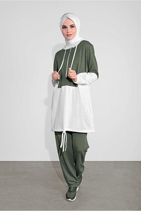 ست بالاتنه و پائین تنه حجاب خاکی زنانه رگولار TRENDTESETTÜR - کد 86187468