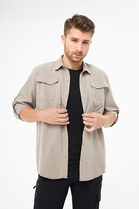 پیراهن طوسی مردانه رگولار Ghassy Co - کد 746176926