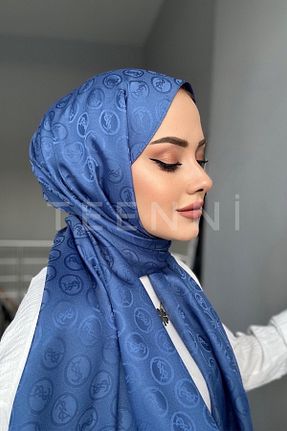 شال سرمه ای زنانه ابریشم کد 746254615