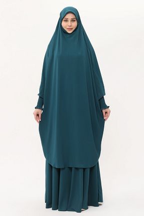 کلاه و ابایا فیروزه ای زنانه مخلوط پلی استر DİLNUVAR - کد 746382225