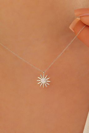 گردنبند طلا سفید زنانه 14 عیار MİLET KUYUMCULUK - کد 746384413