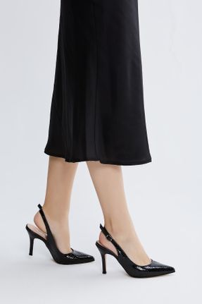 کفش پاشنه بلند کلاسیک مشکی زنانه چرم پاشنه نازک پاشنه متوسط ( 5 - 9 cm ) کد 746859947